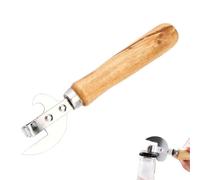 Manual Can Opener - Wood Handle Opening Tool, Ergonomic Can Opener for Unlocking, Handheld Steel Device, Kitchen Accessory Item with Natural-Flair, Versatile Utility Tool for Gripping and Lifting
