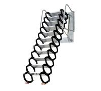 Manual Control Drop Down Attic Stairs,Titanium Magnesium Alloy Wall-mounted Folding Loft for Attics,Garages,Warehouses,Shops(Svart,2.6-3m)