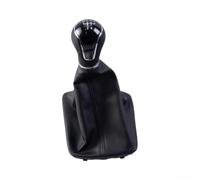 Manual Gear Shift Knob 5 6 Speed with Leather Boot(5-speed set Black line) | 5 or 6 speed compatible, leather gaiter included, wear-resistant ABS, direct replacement, black finish