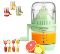 Manual Hand Crank Juicer - Portable Orange Squeezer Manual, Versatile Citrus & Fruit Squeezer with Suction Base,for Oranges, Lemons & More Hand Operated Fruit Juice Press (green)
