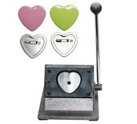 Manual Heart Badge Cutter,Heart Shape Paper Hole Punch,Manual Graphic Punch and Die Cutting Machine,Cut Paper Diameter 62x70mm,for DIY Badge Making