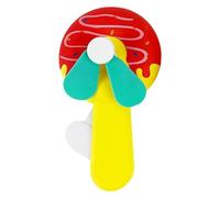 Manual Press Cooling Fan - Mini Press Portable Hand Crank Fan Donut Shape | Manual Toy | Pocket Size Summer Air Cooler, Random Color Compact Travel For Kids Adults