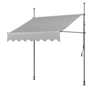 Manual Retractable Awning, NO Drilling Patio Door Window Awnings Outdoor Sunshade Shelter Angle & Height Adjustable for Backyard, Garden, Balcony(Light Gray,300x120cm/9.8x4ft)