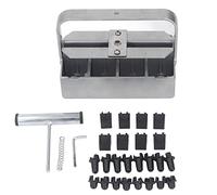 Manual Soil Block Maker Kit, Stainless Steel 2 Layer Quad Blocking Tool, Complete Set for Seedling Cultivation, Garden and Farm Use, Durable and Easy to Operate