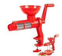 Manual Tomato Mill, Hand Crank Sauce Maker with Filter and Table Clamp | ABS and stainless steel tomato mill with hand crank, funnel, filter and tabletop clamp for making sauces, purees, juices