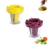 Manual Vegetable Spiralizer And Curler For Rose Flower Carving(C) | Manual Vegetable Spiralizer & Curler,Create Rose-Shaped Vegetable Garnishes With Ease,for Various Firm Vegetables