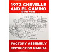 Manuale Assemblaggio Factory 1972 Chevelle SS Monte Carlo El Camino Chevy