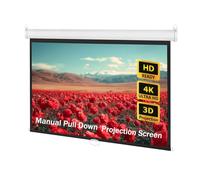Manuale Avvolgibile Schermo di Proiezione Home Theater 4:3, 72/80 pollici Piccolo 16:9 Schermo per Proiettore Retrattile, Montaggio A Parete/soffitto(100in 16:9)