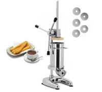 Manuale Churro Maker Churros Filler Maker Macchina Creatore Churros Spagnolo Verticale 5pcs Ugelli Macchina Spagnola Verticale In Acciaio Inox Macchina di Riempimento Churros Attrezzatura Snack 3L