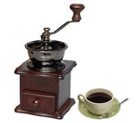 Manuale Coffee Grinder - Wooden Antique Coffee Bean Mill | Cast Iron Hand Crank Adjustable Burr Mesh Grinder Vintage Style for Home Brewing Decoration Gift