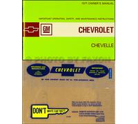 Manuale Del Proprietario 1971 Malibu Chevelle El Camino E SS Con Busta Chevy