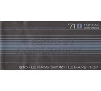 Manuale Del Proprietario 1971 Pontiac GTO T37 E LeMans Guida Istruzioni Libro