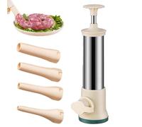 Manuale del riempitivo per salsicce, riempitrice per salsicce | Riempimento di carne per salsicce - Salsiccia in acciaio inox, riempitore di carne con 4 tubi di riempimento, strumento di riempimento