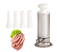 Manuale della salsiccia - ripieno di manzo a manovella, strumento di riempimento degli alimenti da cucina | Tubi a imbuto multifunzionali, produttore di salsicce con ugello di 4 dimensioni per