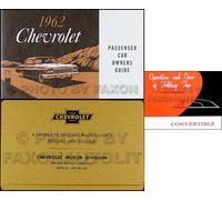 Manuale Dell'Owner Del 1962 Chevy Impala Convertible Set Guida Top Libro Busta