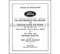 Manuale Dell'Owner E Installazione Radio Ford 1937 Guida Dell'Owner Philco