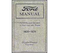 Manuale Dell'Utente Per Proprietari Di Ford Model T Auto Furgone 1920-1926