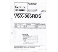Manuale Di Assistenza Service Pioneer VSX-806RDS In Inglese