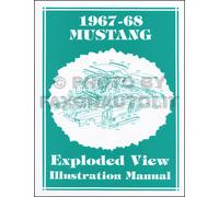Manuale Di Illustrazione Parti Ford Mustang 1967-1968 Viste Esplose 67 68