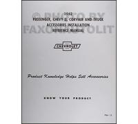 Manuale Di Installazione Accessori 1962 62 Impala Bel Air Biscayne Nova Chevy II