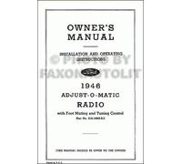 Manuale Di Installazione E Proprietà Radio Ford 1946
