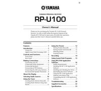 Manuale Di Istruzioni Per Yamaha RP-U100