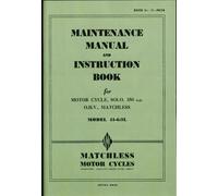Manuale Di Manutenzione E Istruzioni Matchless G3L WD Per Moto