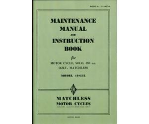 Manuale Di Manutenzione E Istruzioni Matchless G3L WD Per Moto
