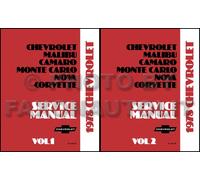 Manuale Di Riparazione Chevrolet 1978 El Camino Monte Carlo Impala Caprice