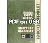 Manuale Di Riparazione Per Furgone Chevrolet 1980 USB Pickup Blazer Suburban