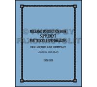 Manuale Di Riparazione Reo Truck E Speedwagon Supp 1928 1929 1930 1931 1932 1933