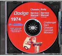 Manuale Di Servizio CD Dodge 1974 Dart Swinger Coronet Charger Challenger Monaco