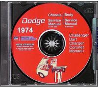 Manuale Di Servizio CD Dodge 1974 Dart Swinger Coronet Charger Challenger Monaco