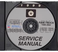 Manuale Di Servizio CD Per Dodge Ram Truck 1999 1500 2500 3500 Gas Diesel Pickup