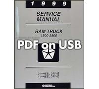 Manuale Di Servizio Per Furgone Dodge Ram 1999 USB 1500 2500 3500 Gas Diesel