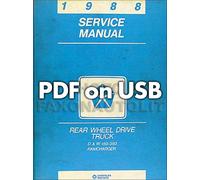 Manuale Di Servizio USB Per Pickup Dodge 1988 D150-D350 W150-W350 Ramcharger