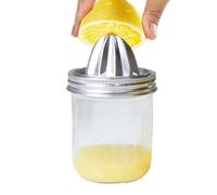 Manuale Juicër Stainless Steel - Lemon Squeezer Hand Press | Citrus Extractor Tool | Juicer Lid Attachment | Glass Jar Longtail Container | Easy Fruit Préss For Home Kitchen Outdoor Picnic Party