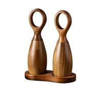 Manuale Pepper Mill, Refillable Pepper Grinder, Adjustable Coarseness, Sturdy Ceramic Core, Wooden Body, Perfect For Home Kitchen Camping Cooking, 15 x 18,6 x 7,5 cm