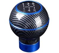 Manuale per Auto Pomello della Leva del Cambio Pomello Del Cambio In Alluminio Effetto Fibra Di Carbonio Blu Adatto Per Cambio Manuale Universale A 5 Velocità Con 3 Adattatori In Gomma Testa del cambi