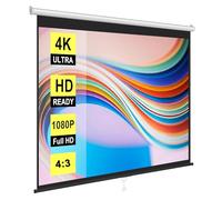 Manuale Telo Proiettore Avvolgibile - 60 72 Pollici Schermo Per Proiettore Universale 4:3 16:9 HD - Projector Screen W/Auto-Locking, Altezza Regolabile, Montato A Parete/soffitto(60inch 4:3)