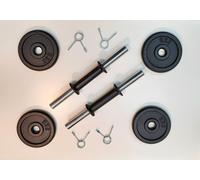 Manubri Coppia 35 MM Cromati + 4 Dischi In Ghisa Da 2 Kg Totali 8 kg Foro 25 mm