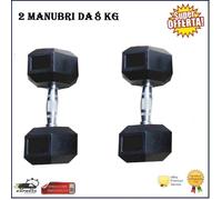 Manubri Esagonali Toorx Meg-8 Pesi Palestra Cross Fit Gommati 8KG Coppia