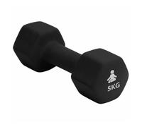 FITPADDY - Peso manubrio dumbbell testa esagonale 5 kg nero 25x10x9 cm