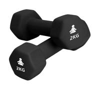 Manubri Premium - 2 pezzi - rivestimento in neoprene antiscivolo - testa esagonale antirotolamento - colore nero (0.5, Chilogrammi)