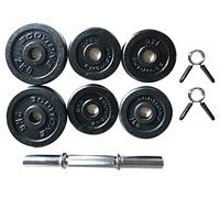 Manubri regolabili set casa set 6 dischi pesi, 1 barra pesi e 2 morsetti manubri - perfetti per l'allenamento a casa Bodytone