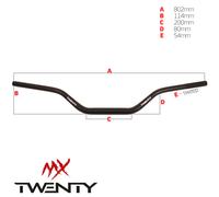 Manubri Twenty Probars Piega Windham 28,6 mm Nero/Nero Nero,Nero