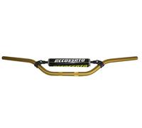 Manubrio Accossato in alluminio anodizzato Oro con Traversino+Paracolpi per Alpha Motors Micra Trial dal 1988 al 1990 (CC 250) Altezza Media