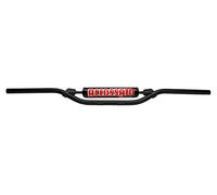 Manubrio accossato made in italia d.22, aprilia tuareg rally 50 cc (1990-1992), colore nero e paracolpi arancio (sh5a)