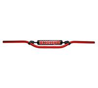 Manubrio accossato made in italia d.22, betamotor super trial 50 cc (-), colore rosso e paracolpi arancio (sh5a)