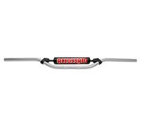 Manubrio accossato made in italia d.22, derby senza sm 4t 125 cc (2004-2007), colore argento e paracolpi rosso (sh2r)